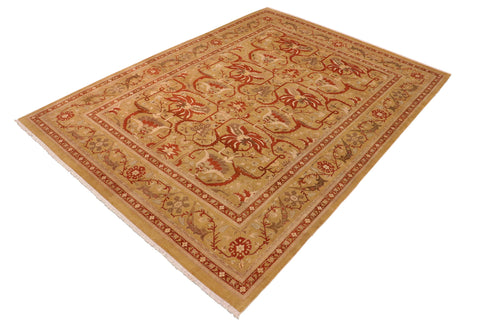 handmade Transitional  Green Rust Hand Knotted RECTANGLE 100% WOOL area rug 10x14
