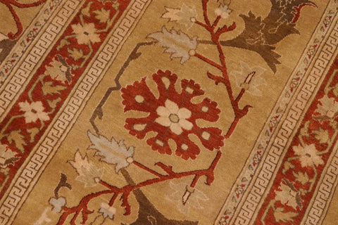 handmade Transitional  Green Rust Hand Knotted RECTANGLE 100% WOOL area rug 10x14