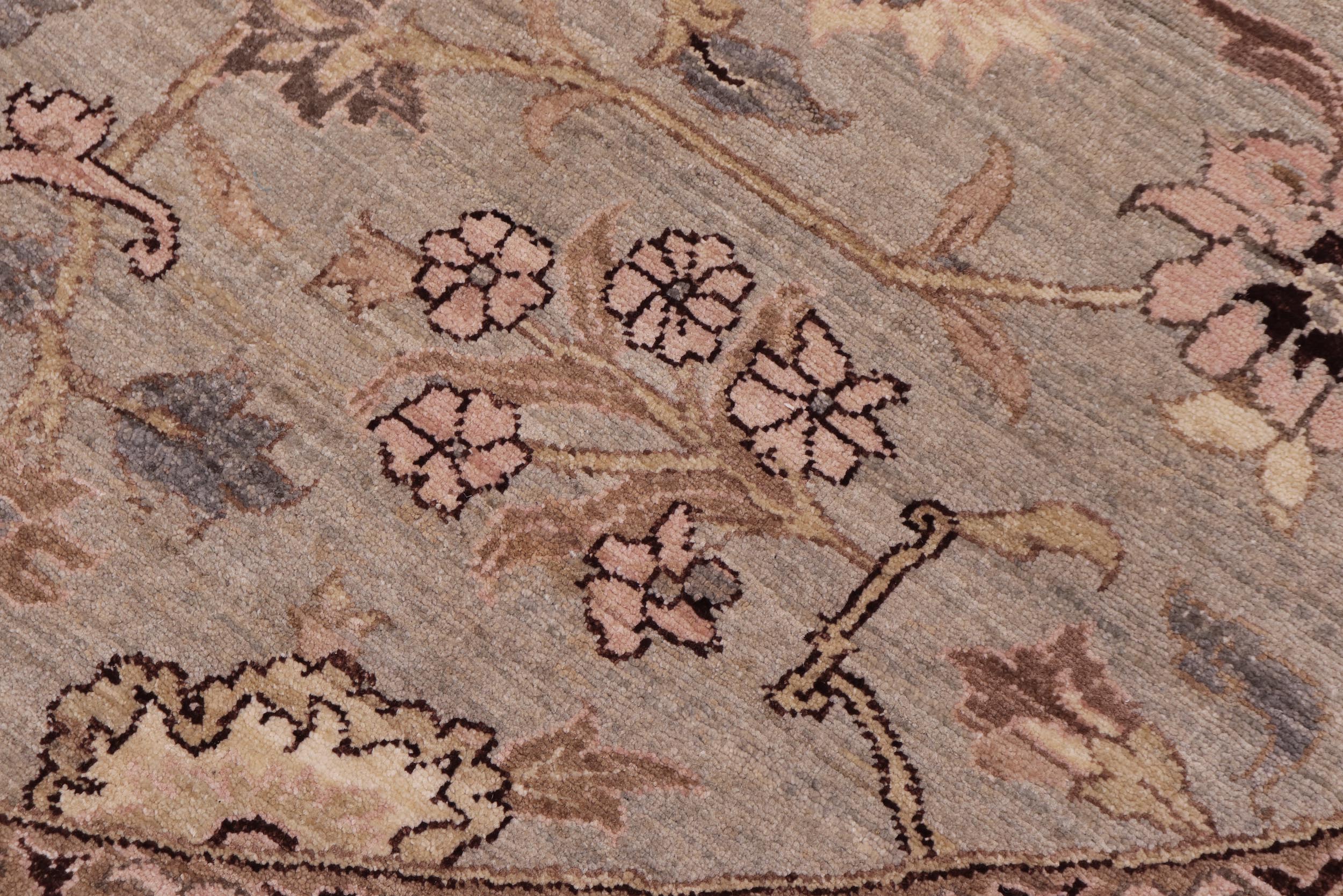 handmade Traditional Kafkaz Gray Tan Hand Knotted ROUND 100% WOOL area rug 10' x 10'