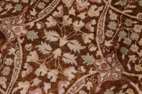 handmade Transitional Tabriz Brown Brown Hand Knotted GALLERY 100% WOOL area rug 8' x 25'
