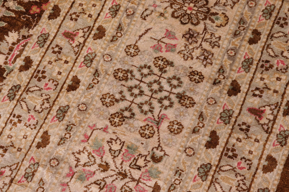 handmade Transitional Tabriz Brown Brown Hand Knotted GALLERY 100% WOOL area rug 8' x 25'