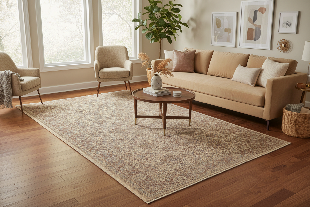 handmade Transitional Lahore Ivory Tan Hand Knotted GALLERY 100% WOOL area rug 6' x 12'