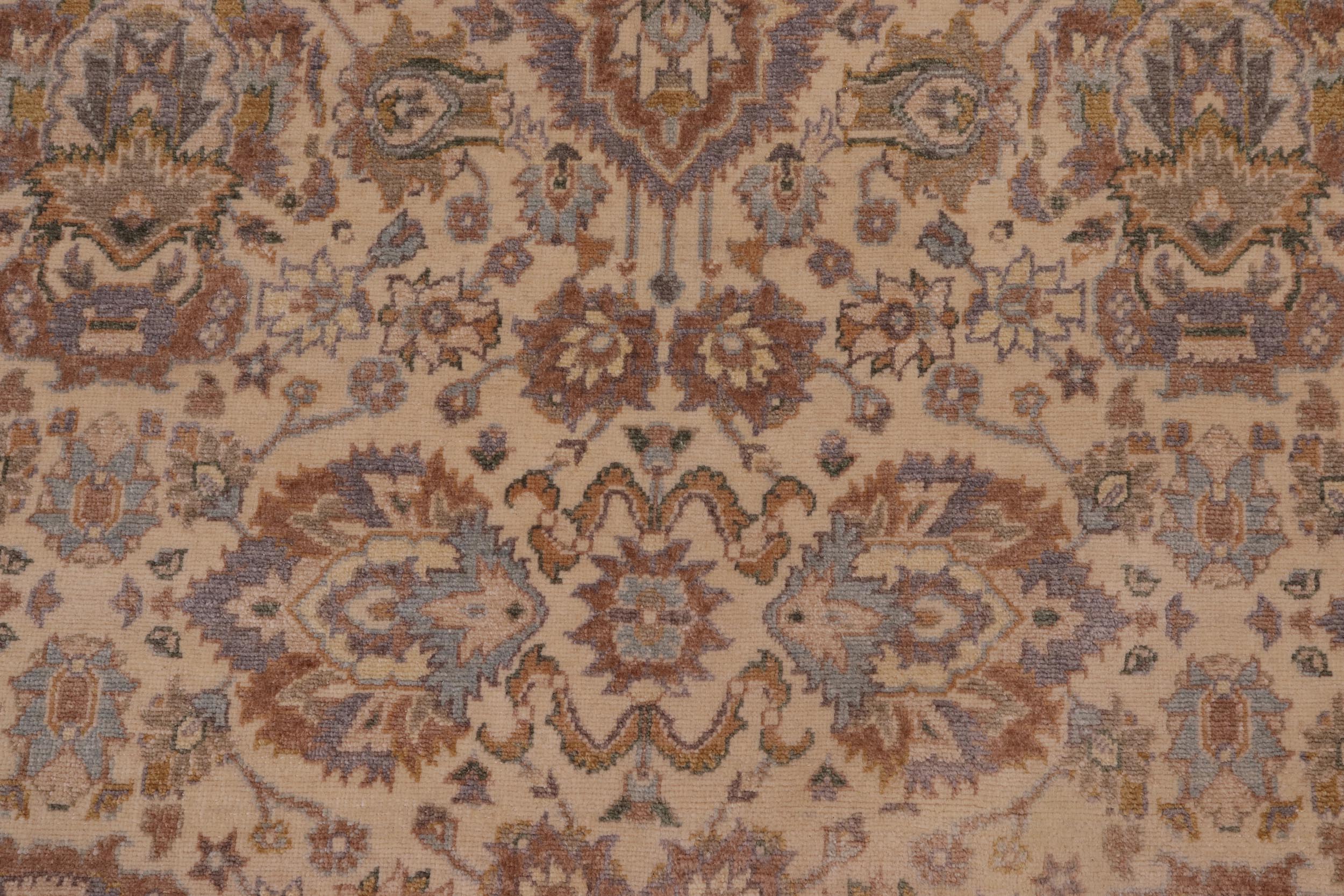 handmade Transitional Lahore Ivory Tan Hand Knotted GALLERY 100% WOOL area rug 6' x 12'