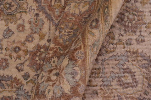 handmade Transitional Lahore Ivory Tan Hand Knotted GALLERY 100% WOOL area rug 6' x 12'