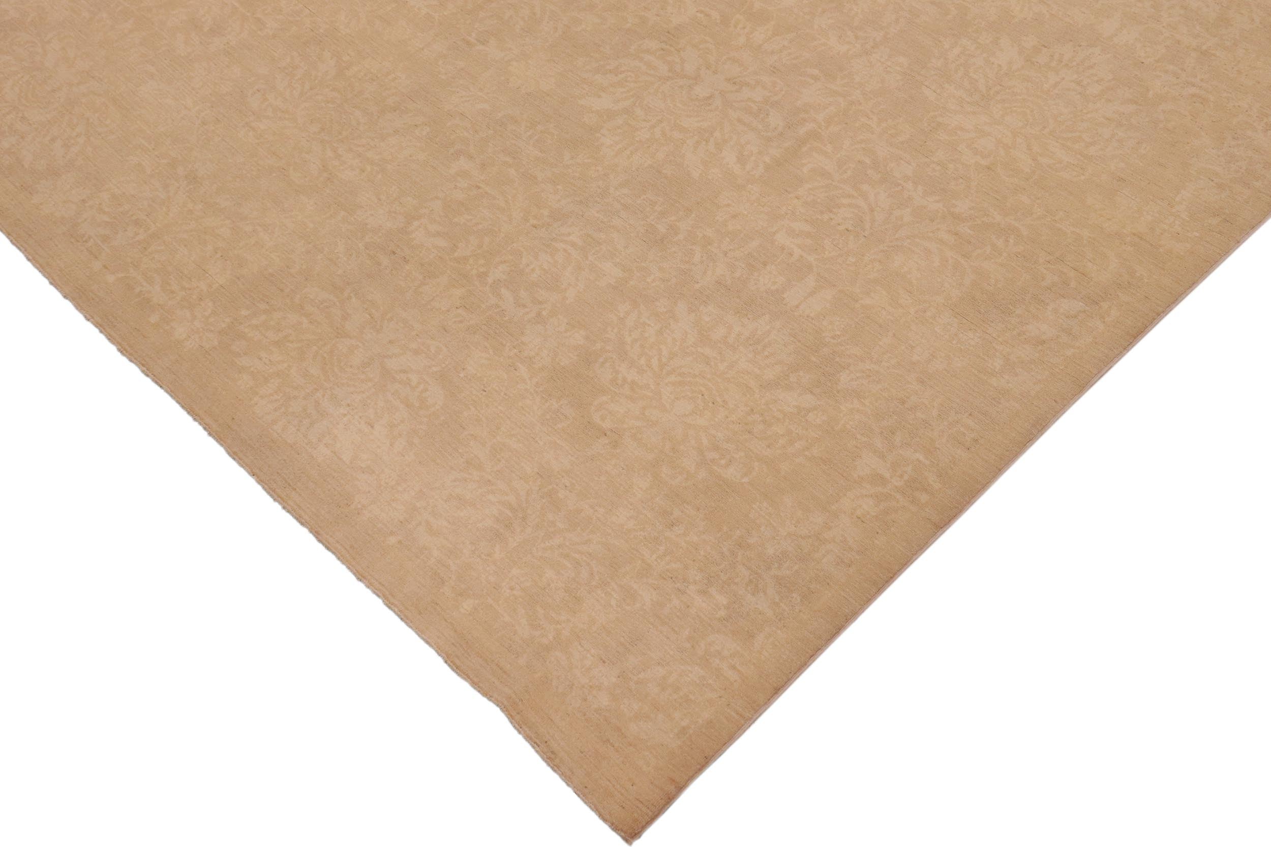 handmade Modern Kafkaz Brown Tan Hand Knotted RECTANGLE 100% WOOL area rug 10' x 14'