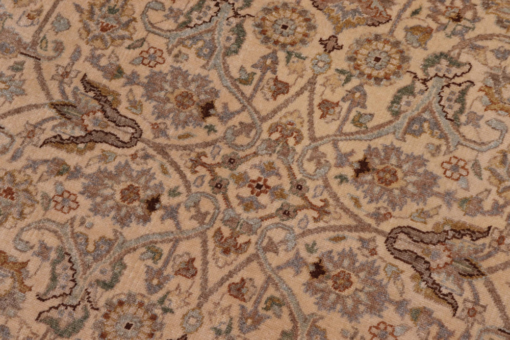 handmade Traditional Design Ivory Tan Hand Knotted RECTANGLE 100% WOOL area rug 8' x 25'