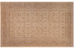 handmade Traditional Design Ivory Tan Hand Knotted RECTANGLE 100% WOOL area rug 8' x 25'