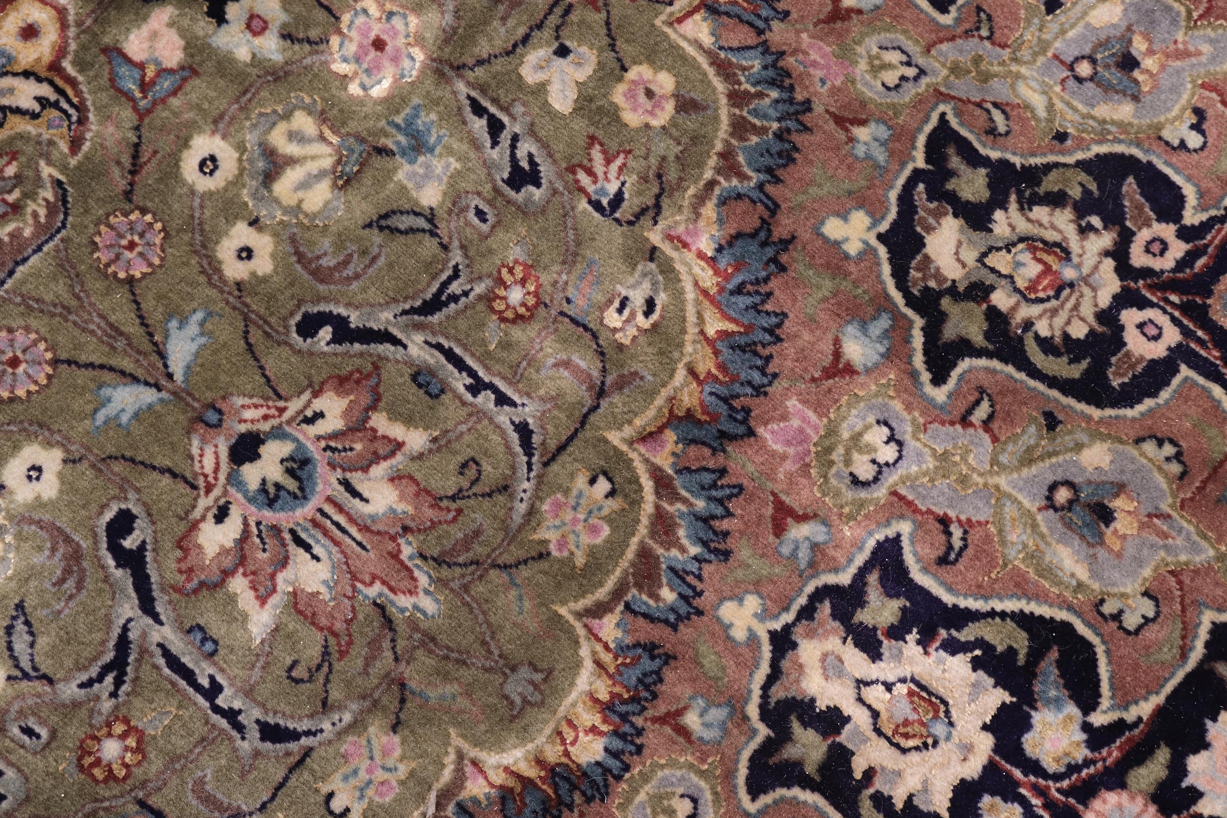handmade Traditional Jhangeer Lt. Gray Lt. Gray Hand Knotted RECTANGLE WOOL&SILK area rug 12x17
