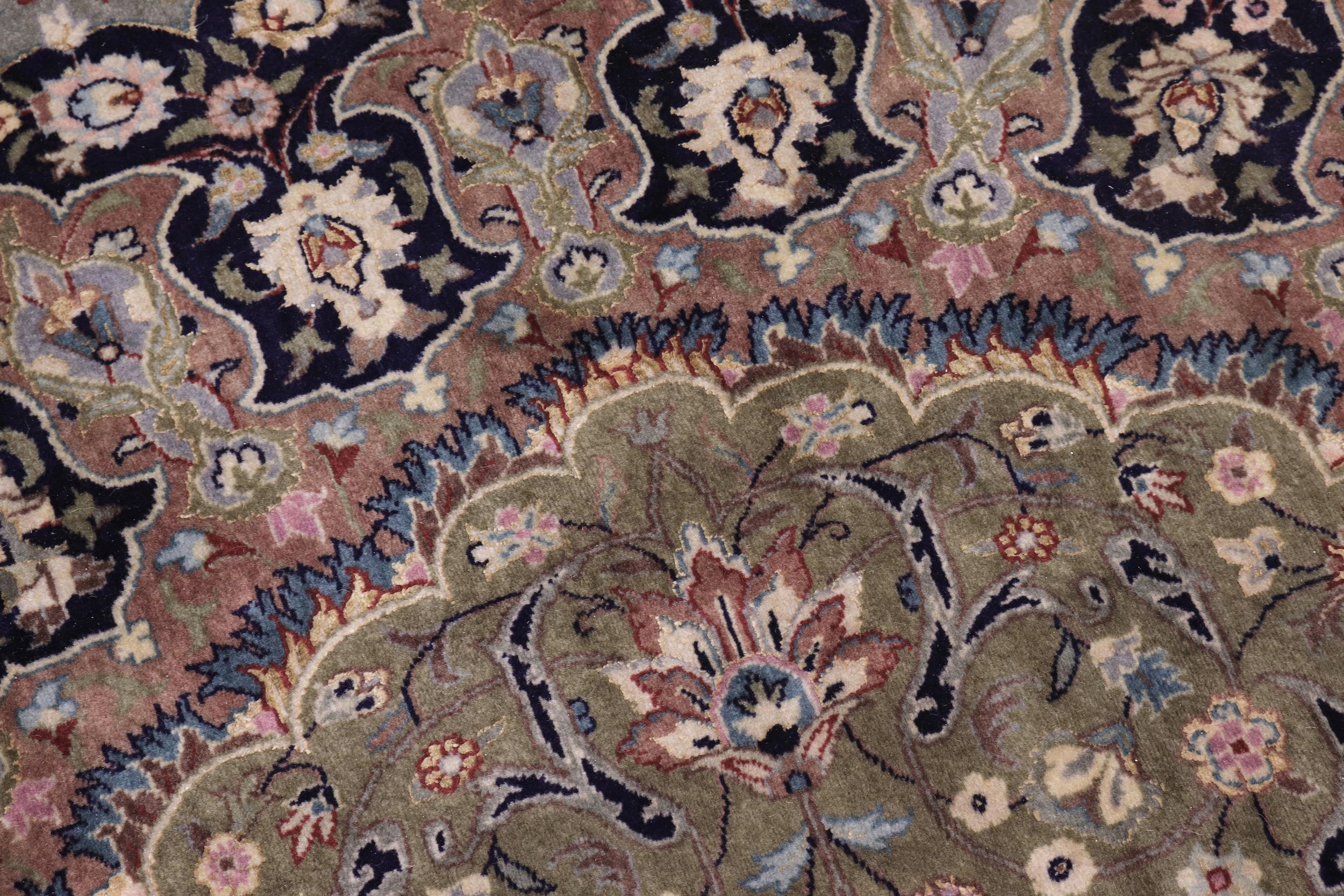 handmade Traditional Jhangeer Lt. Gray Lt. Gray Hand Knotted RECTANGLE WOOL&SILK area rug 12x17

