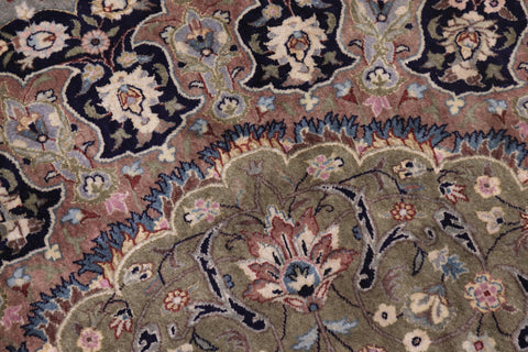 handmade Traditional Jhangeer Lt. Gray Lt. Gray Hand Knotted RECTANGLE WOOL&SILK area rug 12x17
