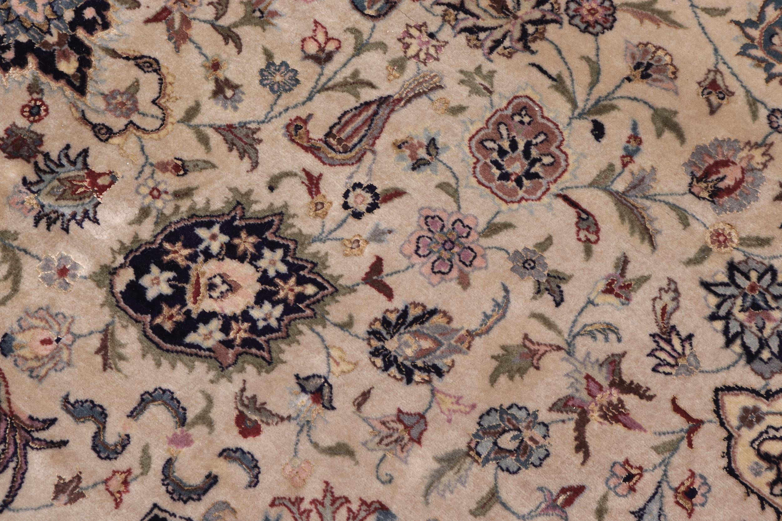 handmade Traditional Jhangeer Lt. Gray Lt. Gray Hand Knotted RECTANGLE WOOL&SILK area rug 12x17
