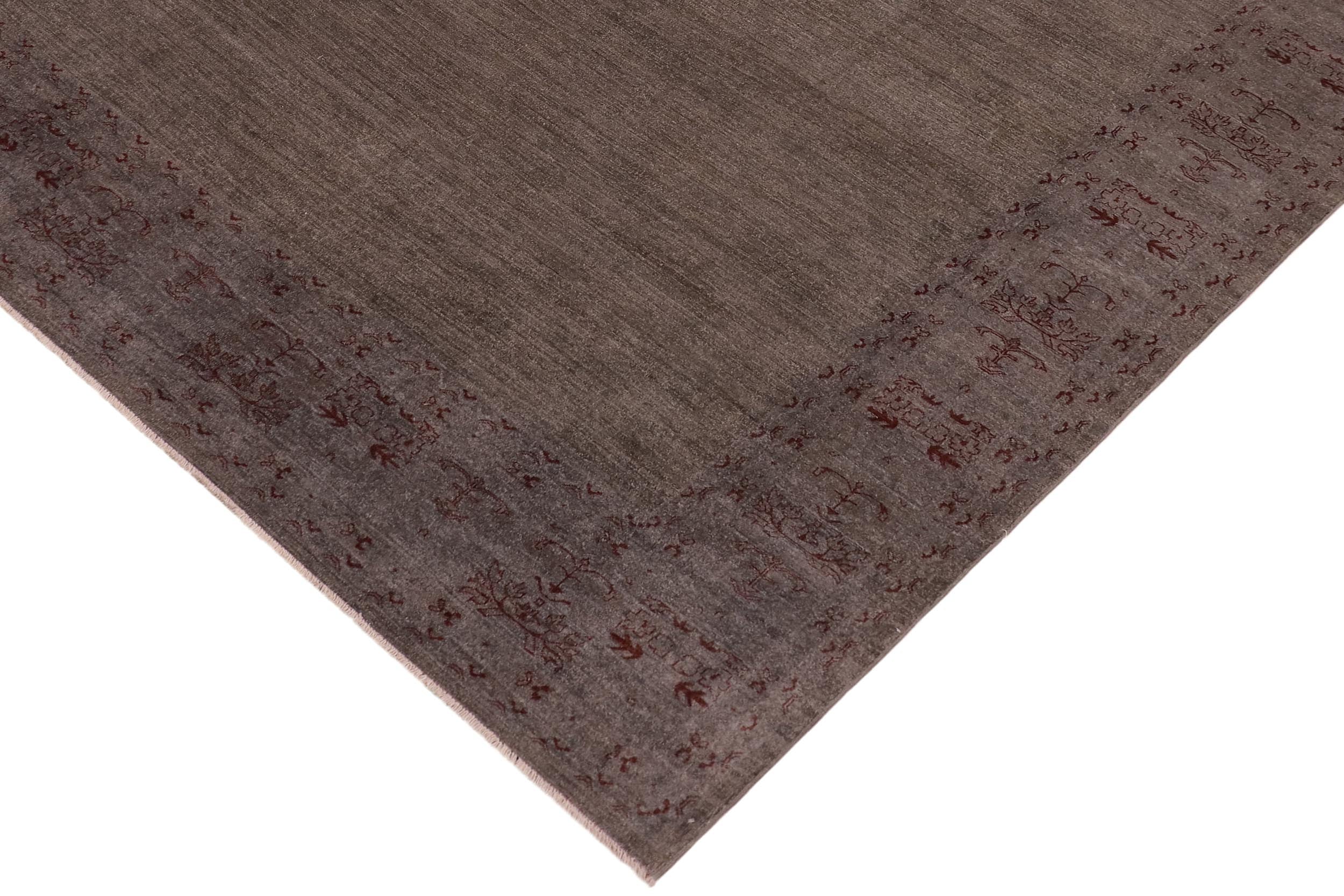 handmade Over Dyed Over Dyed Brown Red Hand Knotted RECTANGLE 100% WOOL area rug 10' x 14'