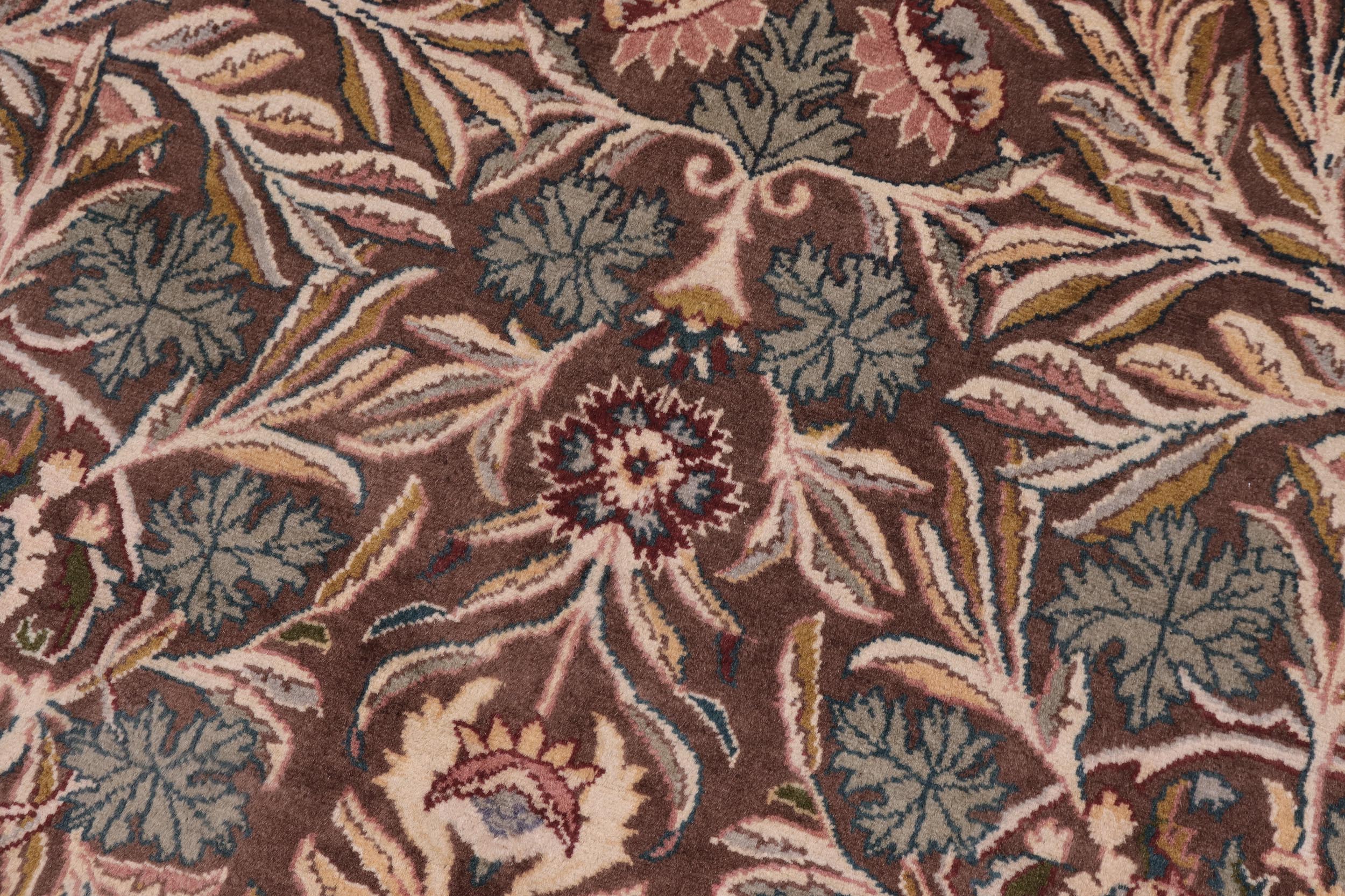 handmade Traditional Imran Brown Beige Hand Knotted ROUND 100% WOOL area rug 6' x 7'