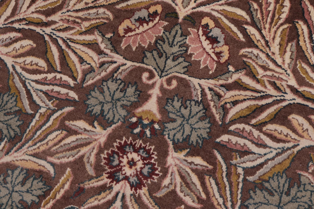handmade Traditional Imran Brown Beige Hand Knotted ROUND 100% WOOL area rug 6'x7'
