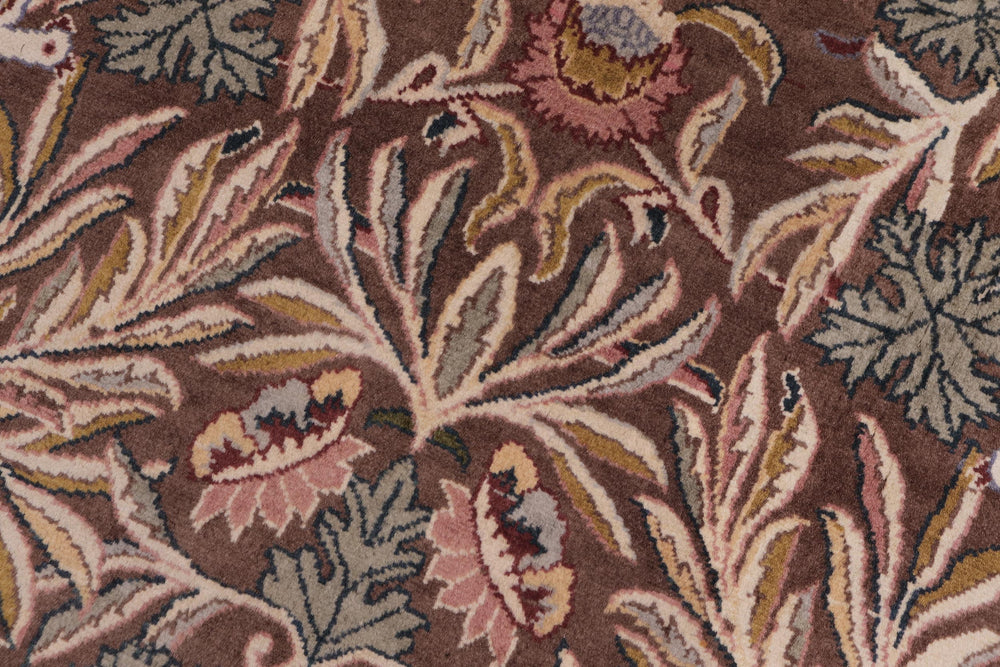 handmade Traditional Imran Brown Beige Hand Knotted ROUND 100% WOOL area rug 6'x7'
