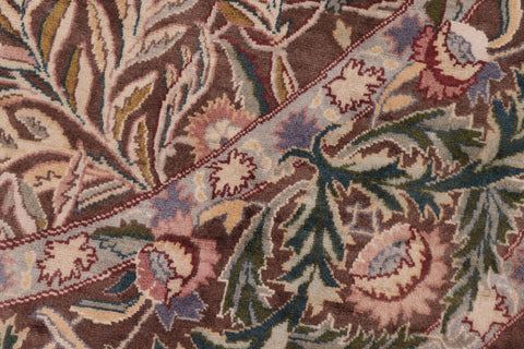 handmade Traditional Imran Brown Beige Hand Knotted ROUND 100% WOOL area rug 6' x 7'