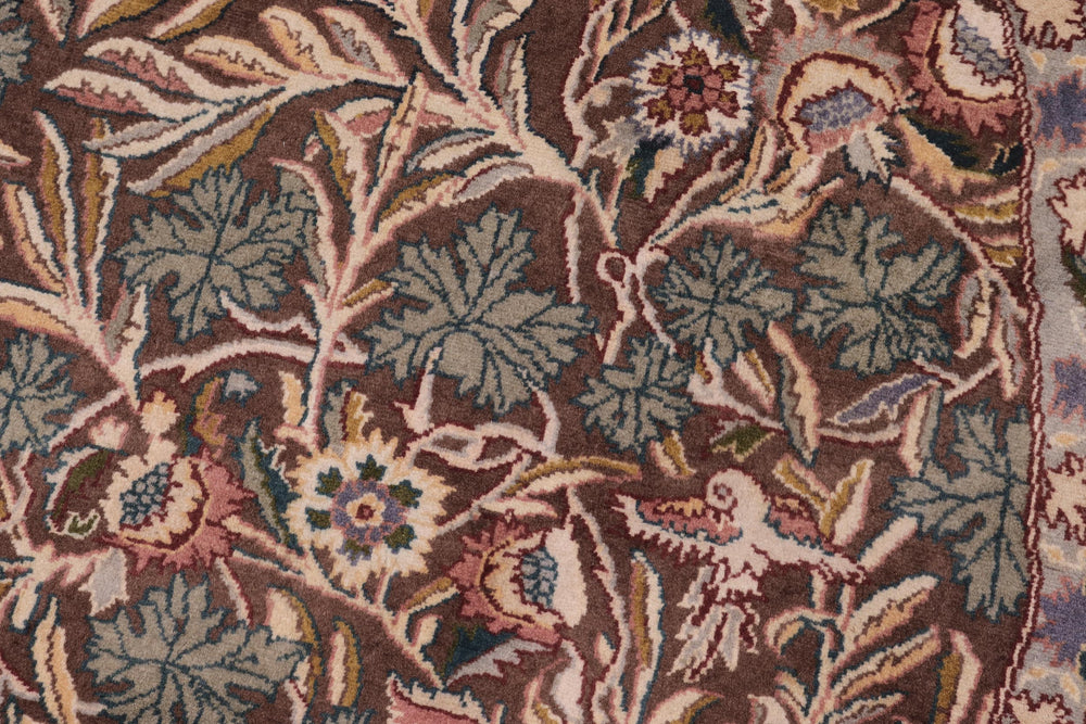 handmade Traditional Imran Brown Beige Hand Knotted ROUND 100% WOOL area rug 6'x7'