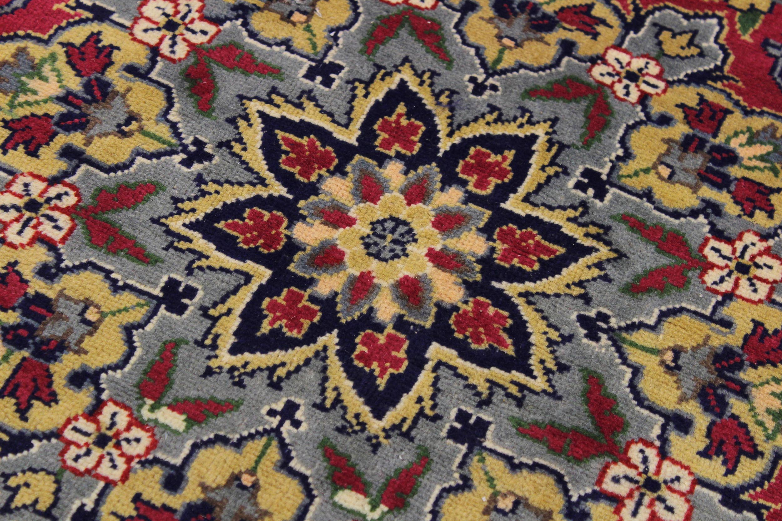 handmade Traditional Kashan Pink Gray Hand Knotted ROUND 100% WOOL area rug 6'x6'