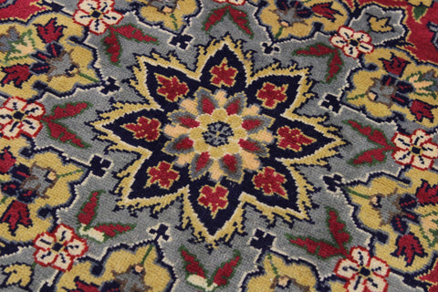 handmade Traditional Kashan Pink Gray Hand Knotted ROUND 100% WOOL area rug 6'x6'