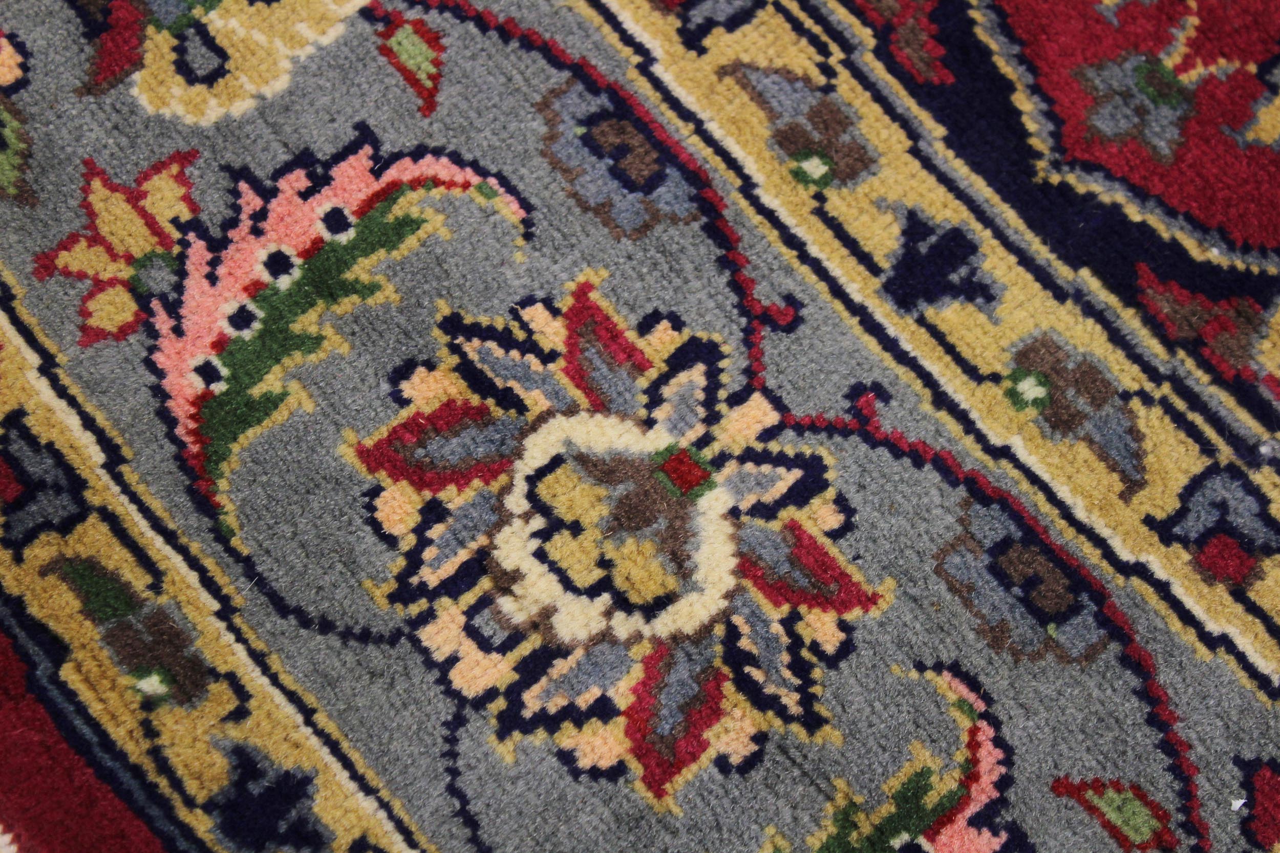 handmade Traditional Kashan Pink Gray Hand Knotted ROUND 100% WOOL area rug 6'x6'