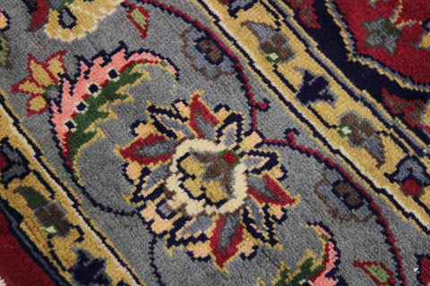handmade Traditional Kashan Pink Gray Hand Knotted ROUND 100% WOOL area rug 6'x6'
