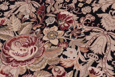 handmade Traditional Rasmi Romal Black Beige Hand Knotted RECTANGLE 100% WOOL area rug 9x13