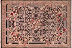 handmade Traditional Rasmi Romal Black Beige Hand Knotted RECTANGLE 100% WOOL area rug 9x13