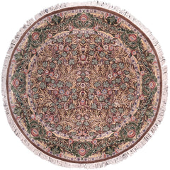 handmade Traditional Imran Brown Green Hand Knotted ROUND 100% WOOL area rug 8'x8'
