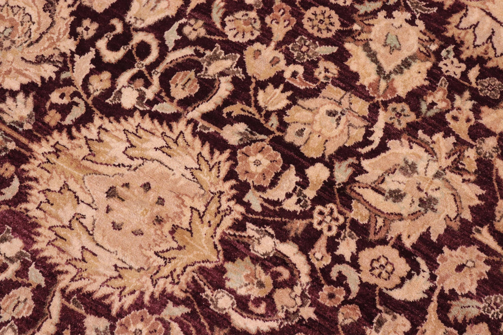 handmade Traditional Round Kashan Red Gold Hand Knotted ROUND 100% WOOL area rug 8' x 8'