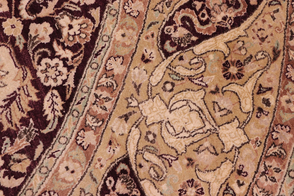 handmade Traditional Round Kashan Red Gold Hand Knotted ROUND 100% WOOL area rug 8' x 8'