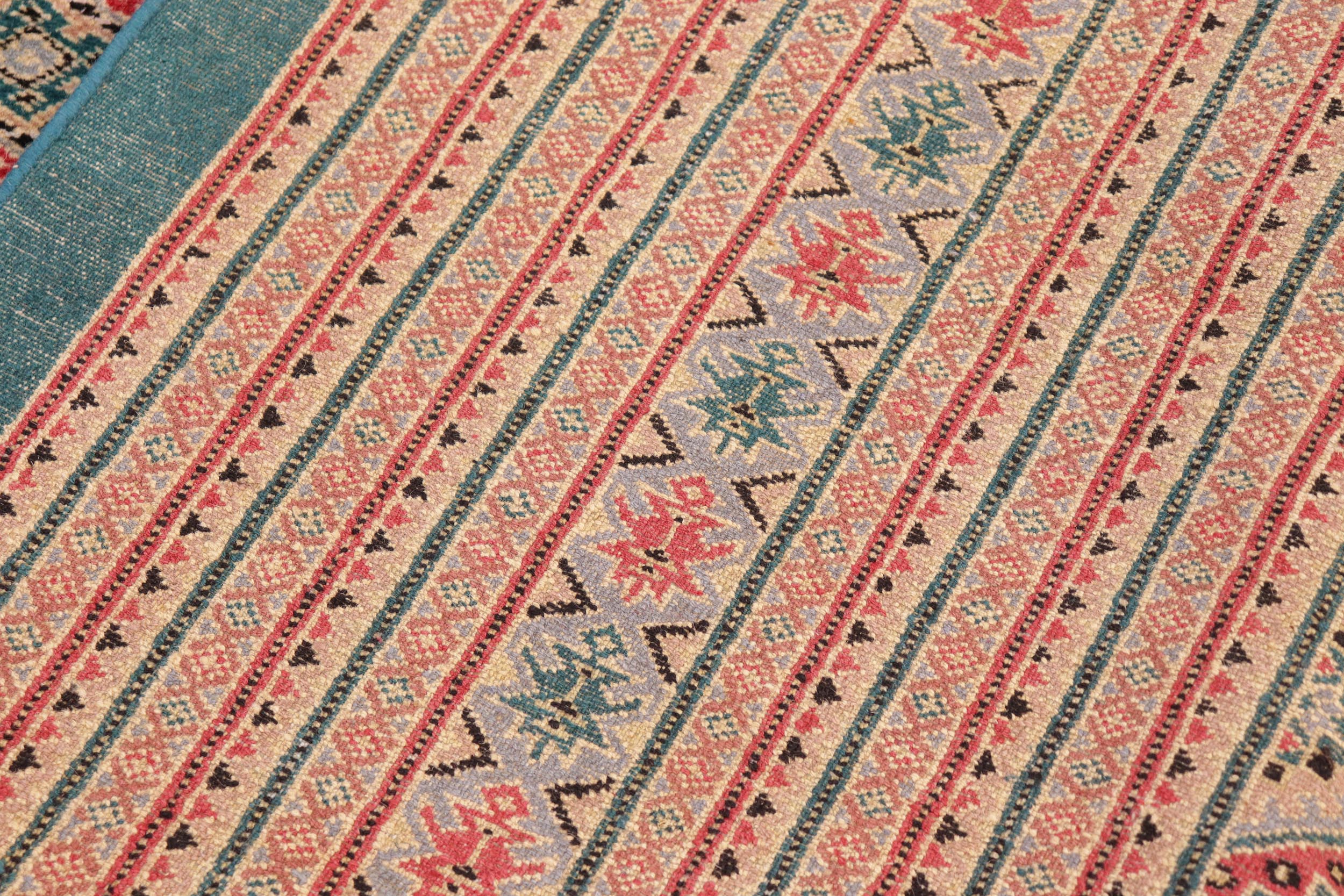 handmade Geometric Bokhara Green Pink Hand Knotted RECTANGLE 100% WOOL area rug 10X14