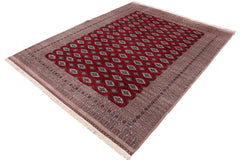 handmade Geometric Bokhara Red Taupe Hand Knotted RECTANGLE 100% WOOL area rug 9X12