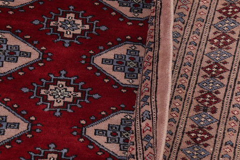 handmade Geometric Bokhara Red Taupe Hand Knotted RECTANGLE 100% WOOL area rug 9X12
