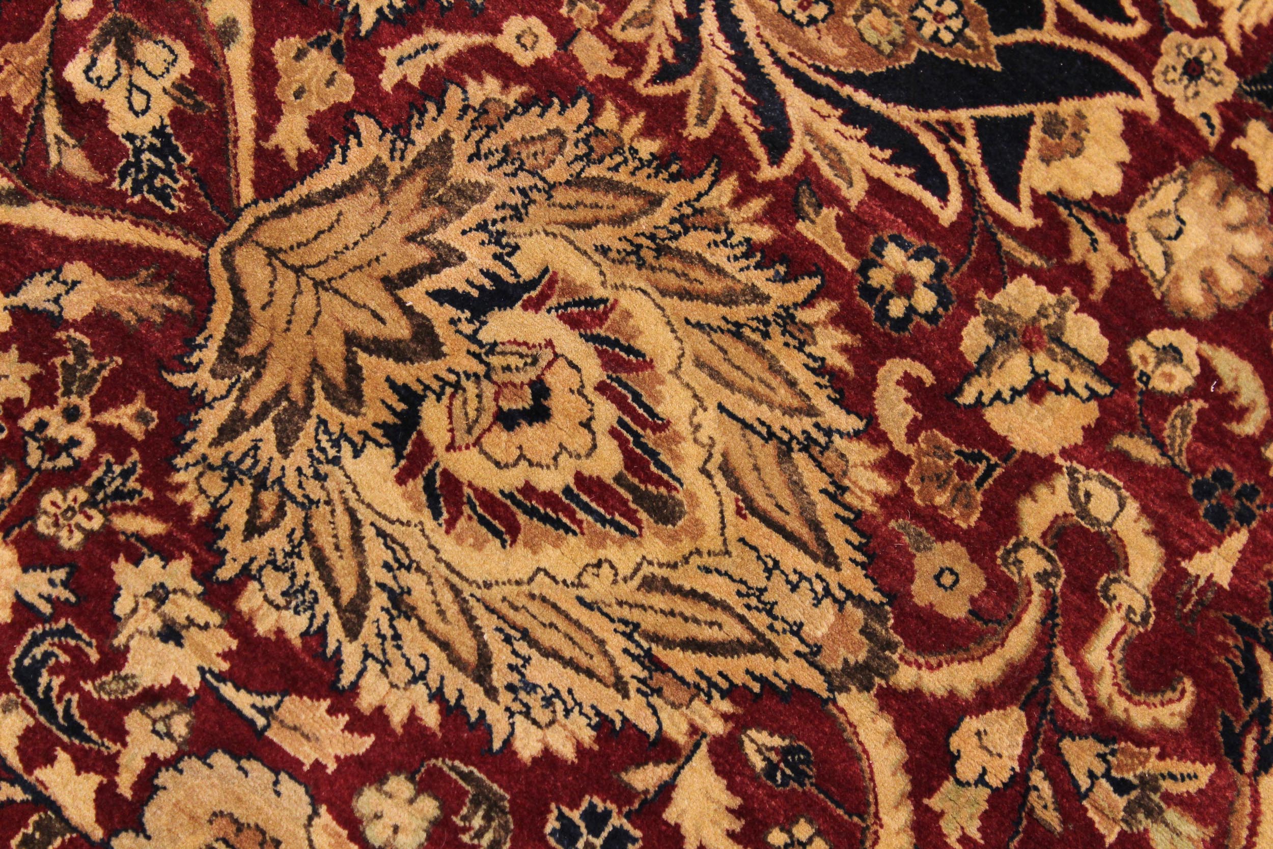 handmade Traditional Round Kashan Red Blue Hand Knotted ROUND 100% WOOL area rug 12' x 12'