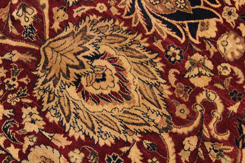 handmade Traditional Round Kashan Red Blue Hand Knotted ROUND 100% WOOL area rug 12' x 12'