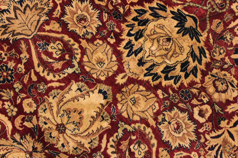 handmade Traditional Round Kashan Red Blue Hand Knotted ROUND 100% WOOL area rug 12' x 12'