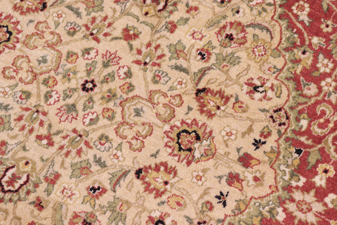handmade Traditional Round Design Rust Ivory Hand Knotted ROUND 100% WOOL area rug 9' x 9'