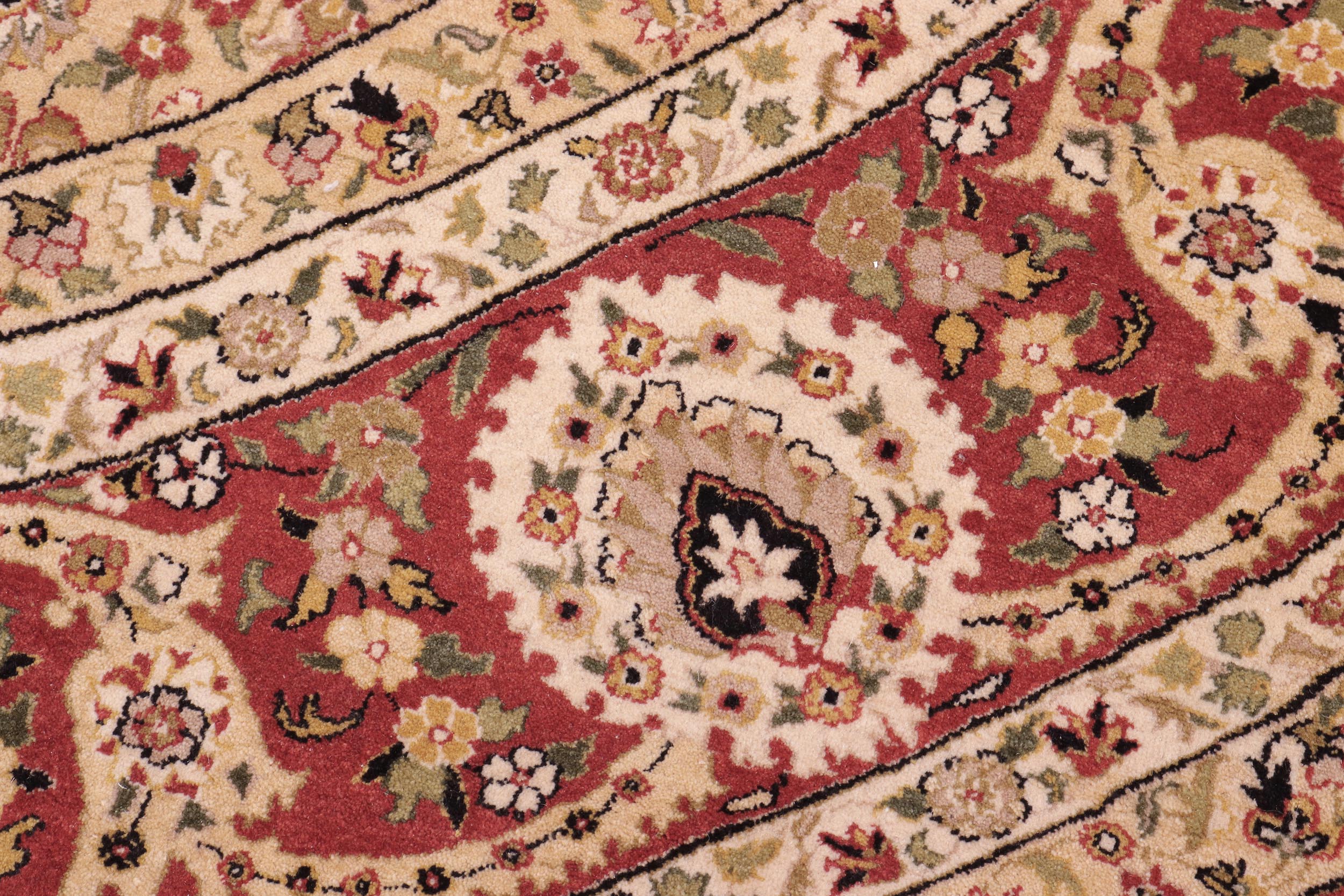 handmade Traditional Round Design Rust Ivory Hand Knotted ROUND 100% WOOL area rug 9' x 9'