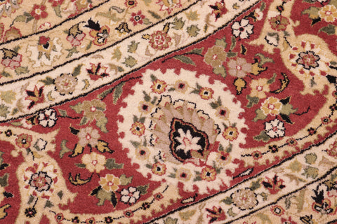 handmade Traditional Round Design Rust Ivory Hand Knotted ROUND 100% WOOL area rug 9' x 9'