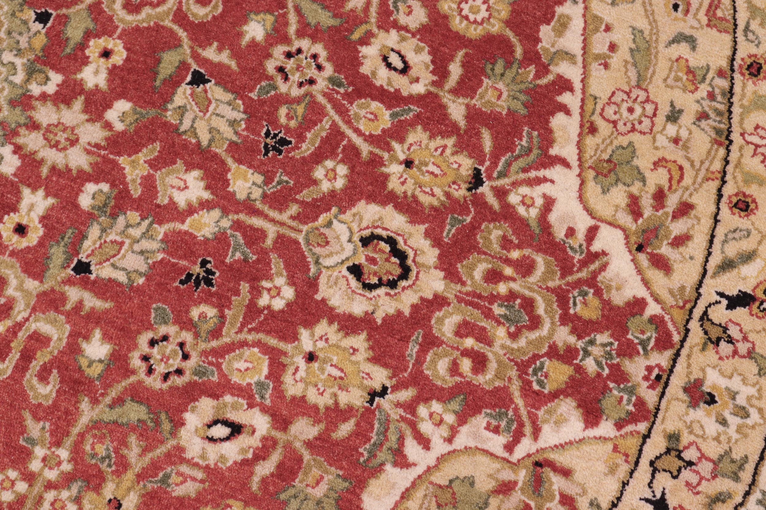 handmade Traditional Round Design Rust Ivory Hand Knotted ROUND 100% WOOL area rug 9' x 9'