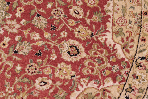 handmade Traditional Round Design Rust Ivory Hand Knotted ROUND 100% WOOL area rug 9' x 9'