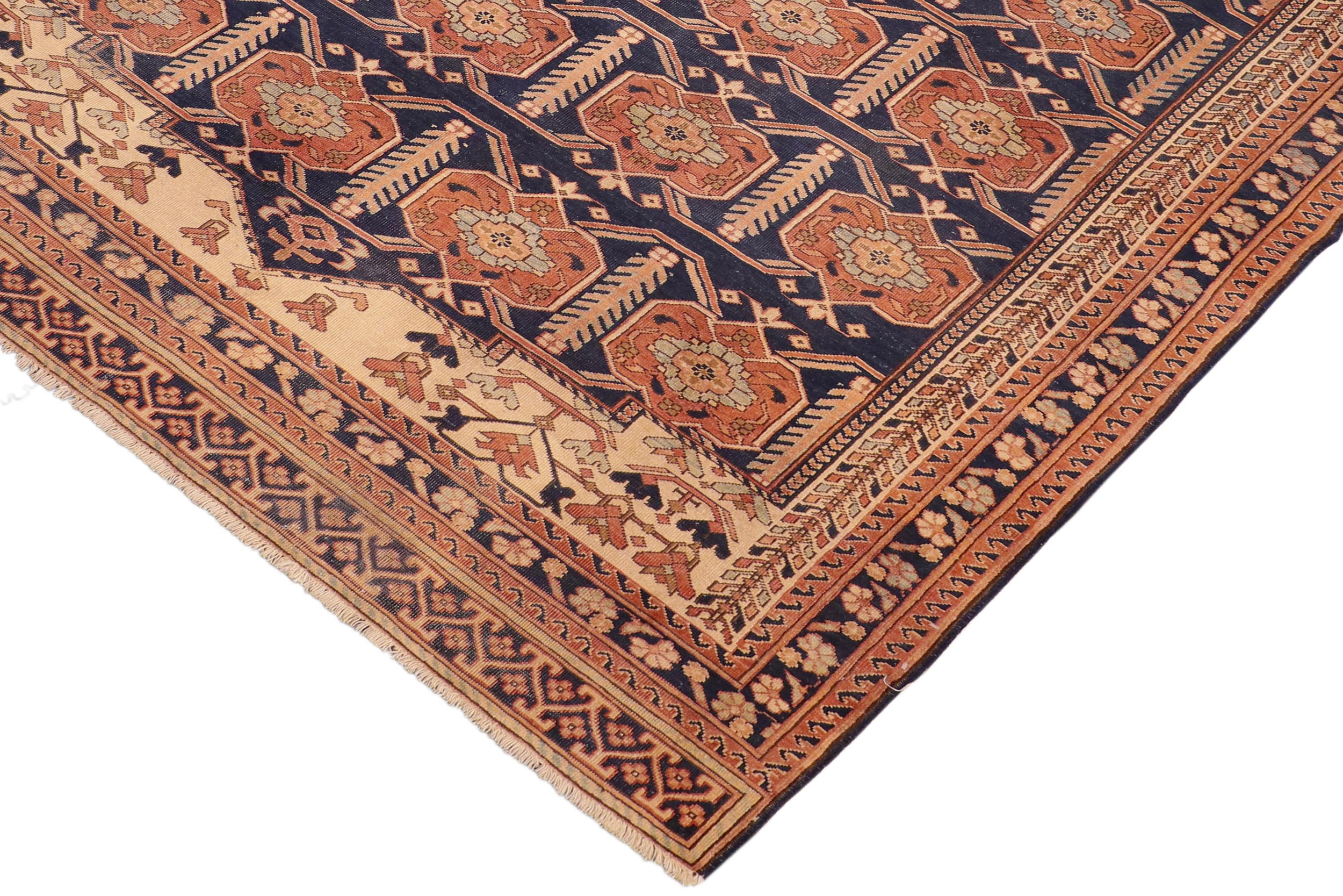 handmade Transitional Antique Blue Beige Hand Knotted RECTANGLE 100% WOOL area rug 6' x 9'