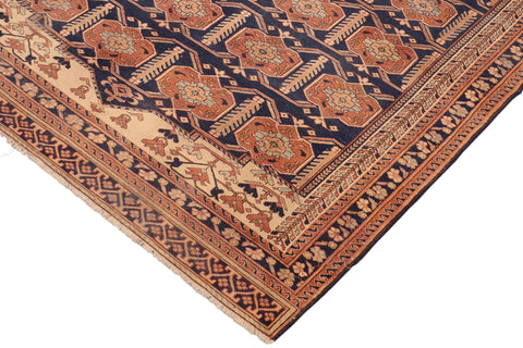 handmade Transitional Antique Blue Beige Hand Knotted RECTANGLE 100% WOOL area rug 6' x 9'