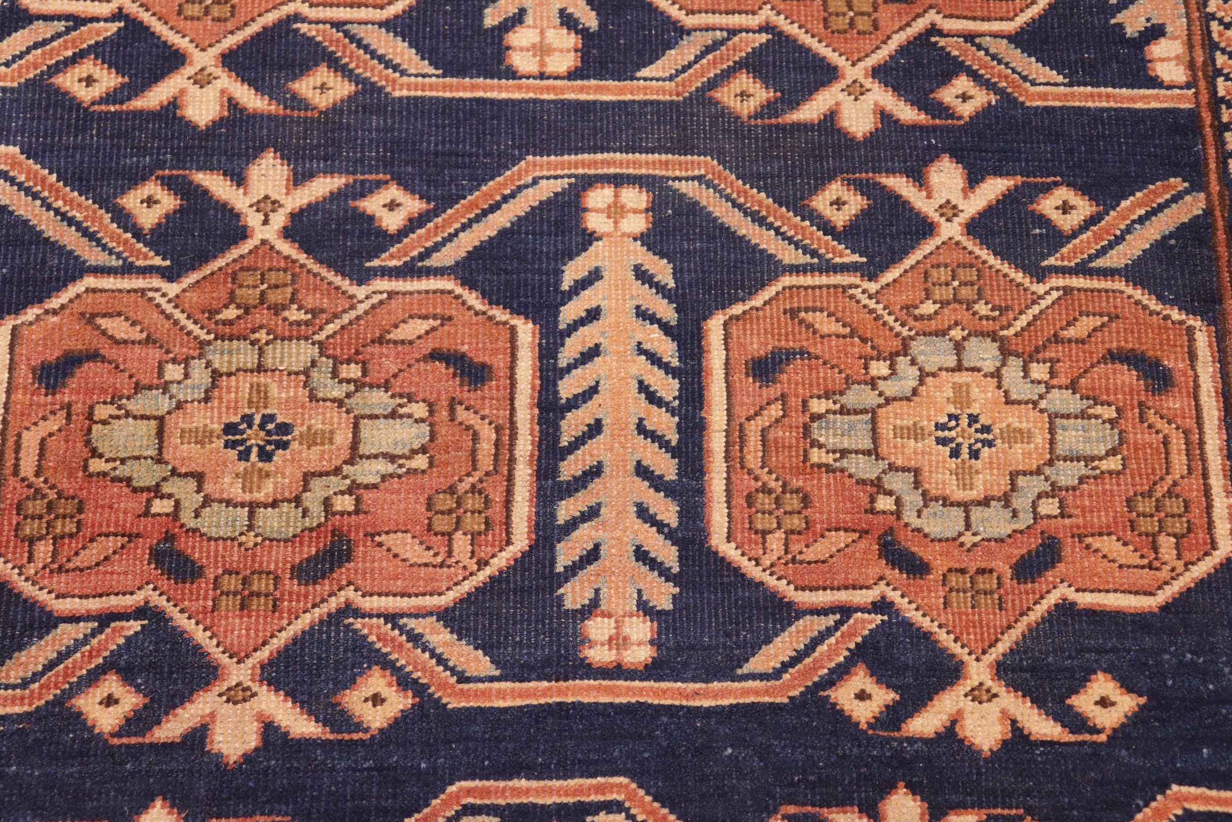 handmade Transitional Antique Blue Beige Hand Knotted RECTANGLE 100% WOOL area rug 6' x 9'