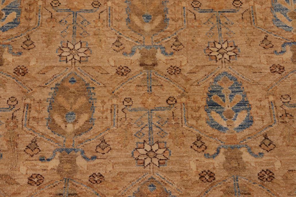 handmade Transitional Kafkaz Tan Green Hand Knotted RECTANGLE 100% WOOL area rug 7 x 10