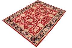 handmade Traditional Kafkaz Red Blue Hand Knotted RECTANGLE 100% WOOL area rug 6 x 9
