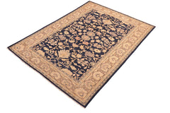 handmade Traditional Kafkaz Blue Tan Hand Knotted RECTANGLE 100% WOOL area rug 6 x 9