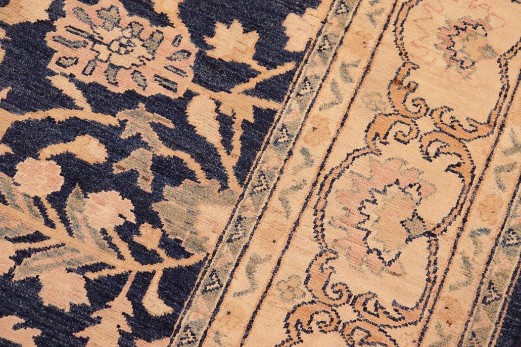 handmade Traditional Kafkaz Blue Tan Hand Knotted RECTANGLE 100% WOOL area rug 6 x 9