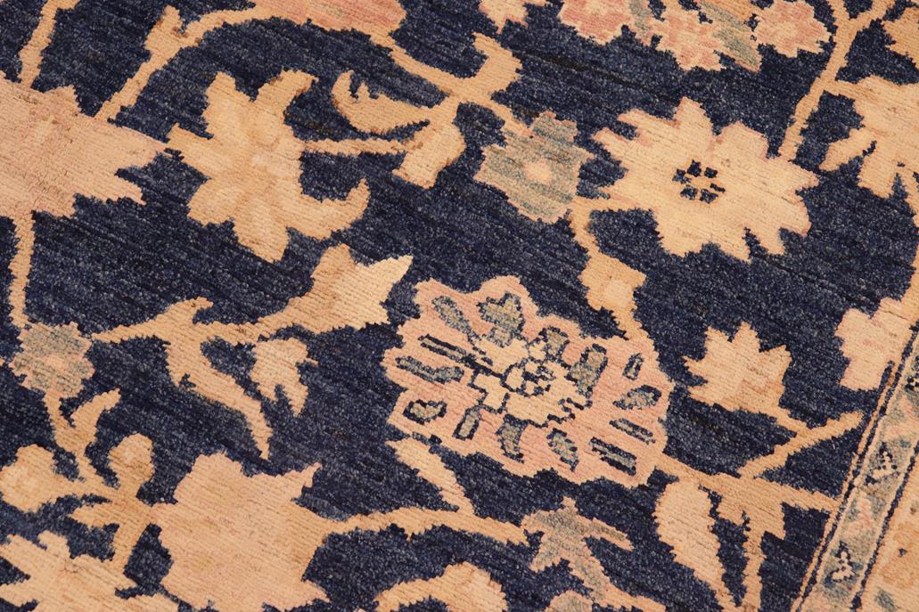 handmade Traditional Kafkaz Blue Tan Hand Knotted RECTANGLE 100% WOOL area rug 6 x 9