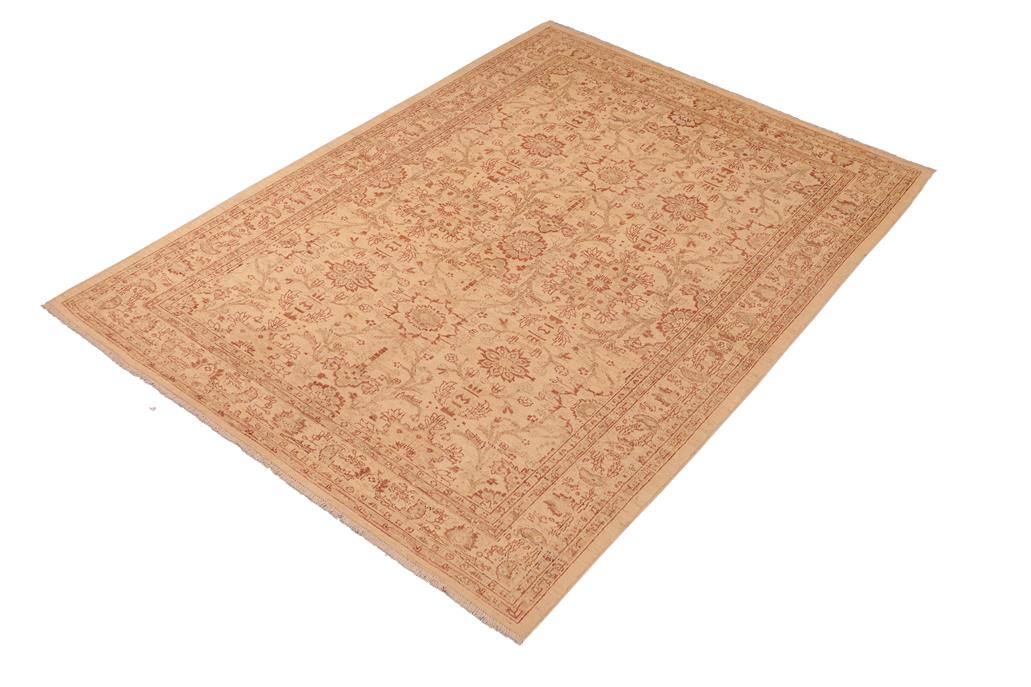 handmade Traditional Kafkaz Beige Rust Hand Knotted RECTANGLE 100% WOOL area rug 6 x 9